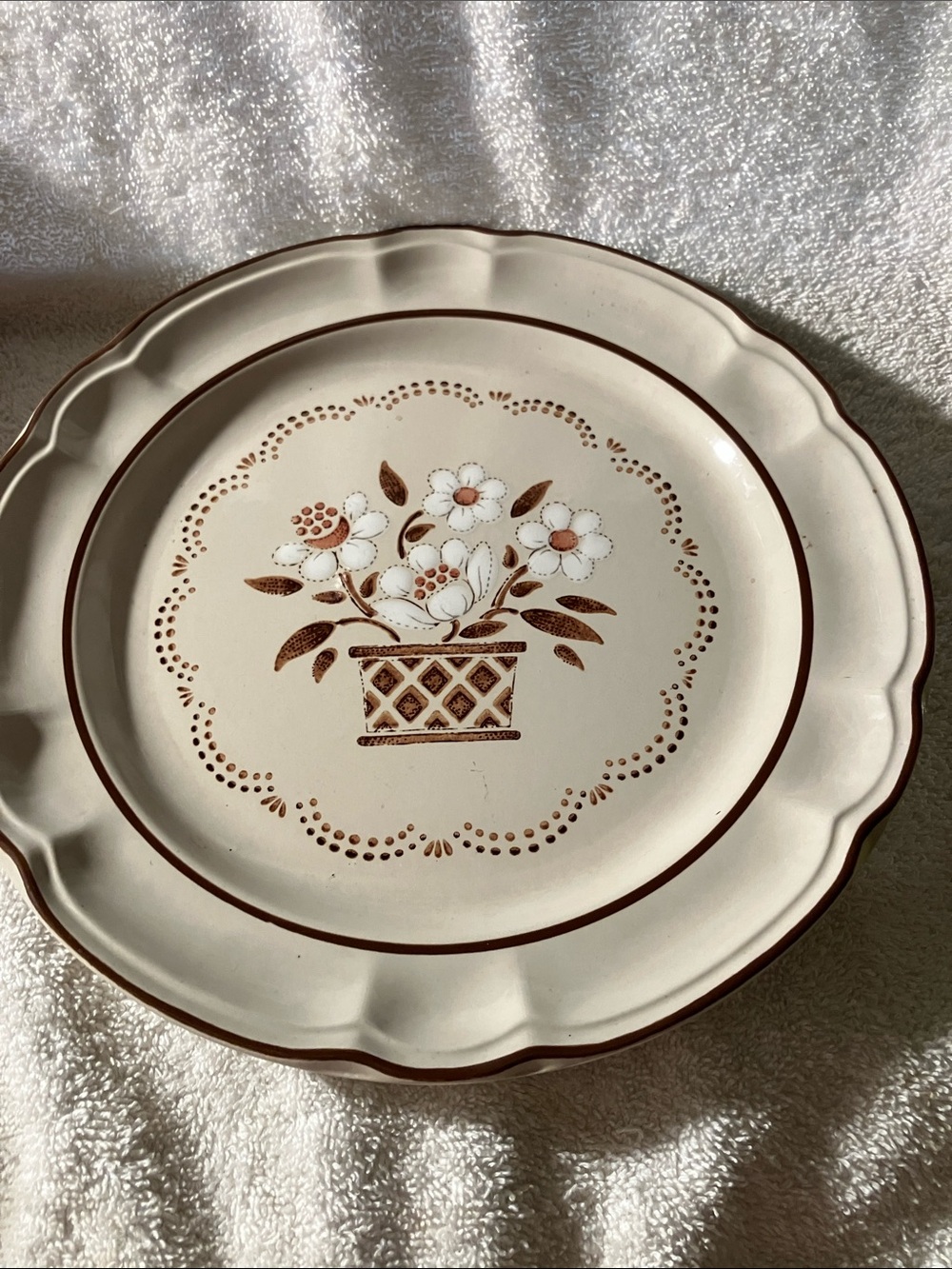 Vintage Cumberland Mayblossom Stonewear 10 1/2” Floral Dinner Plate Japan Unused